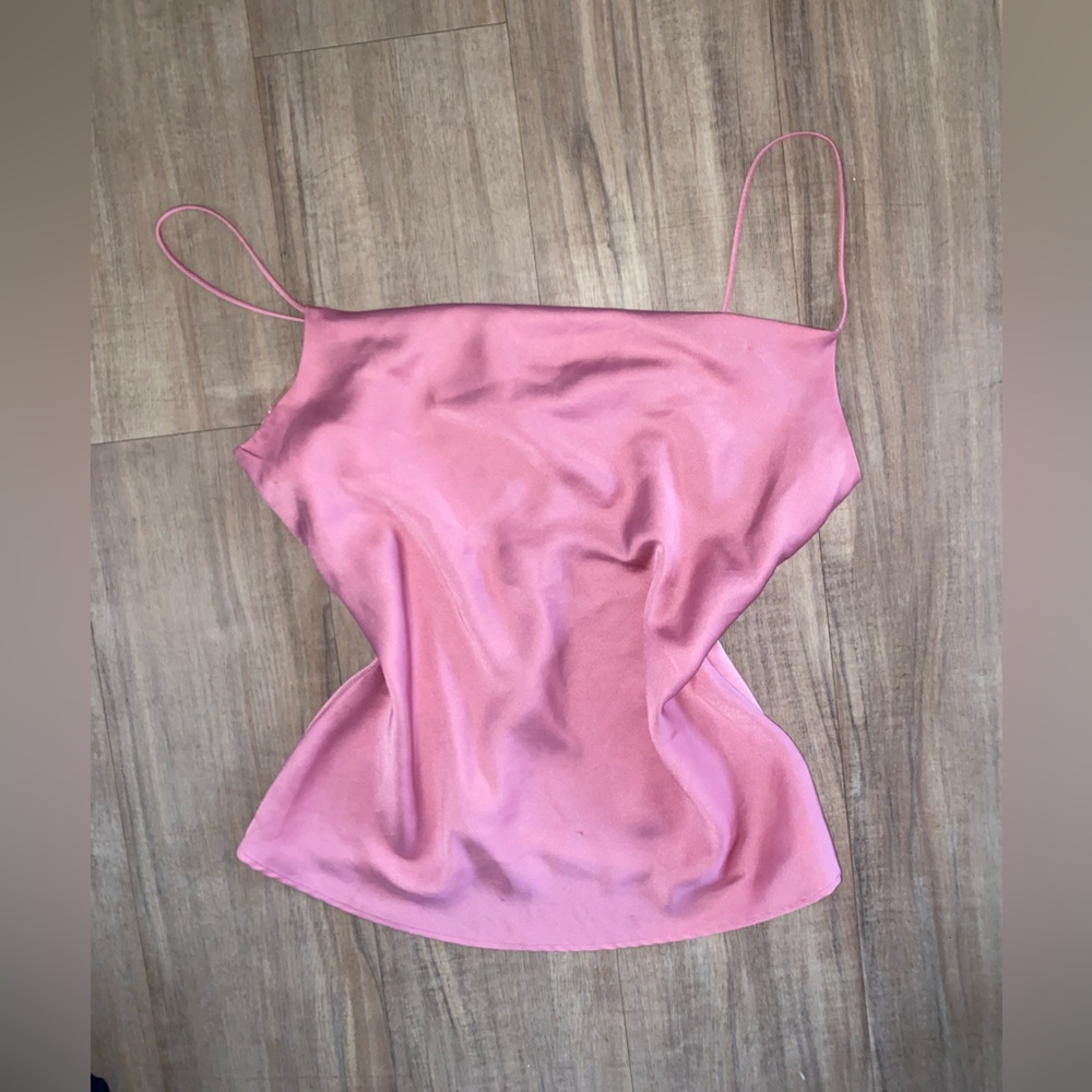 Zara pink satin cow neck tank-top sized medium